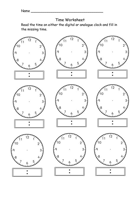 Blank Clocks Printable