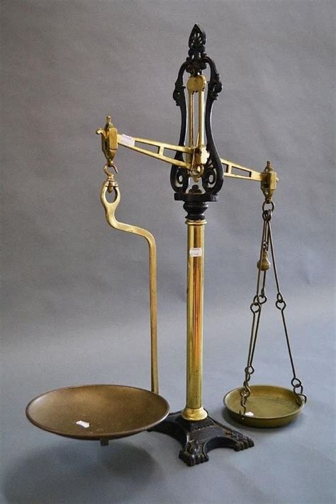 Antique English Iron And Brass Balance Beam Scales Scales Sundries