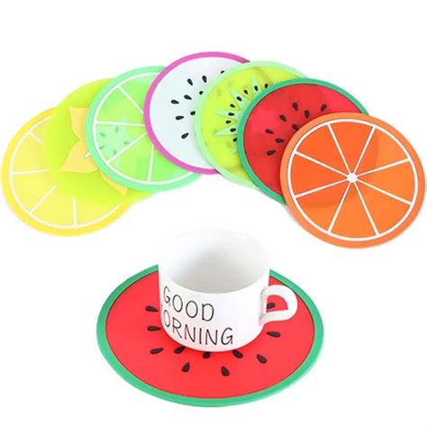 1pcs Silicone Fruit Coaster Silicone Tea Cup Drink Holder Mat Placemat