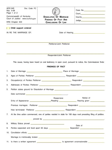 Dissolution Of Marriage Form 20 Free Templates In Pdf Word Excel
