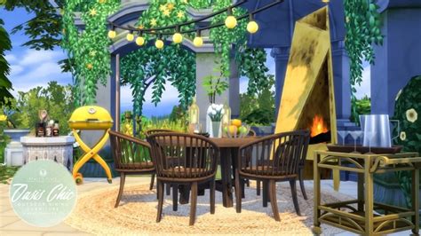 Oasis Chic Dining Outdoor Set At Simsational Designs Sims 4 Updates