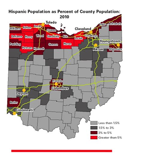 State of ohio,with a population of more than 834,957 (2014 estimate). Ohio's Hispanic Population: 354,674