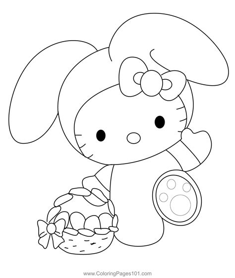 Hello Kitty Easter Coloring Page For Kids Free Hello Kitty Printable
