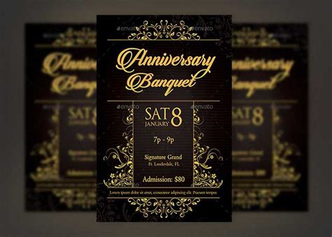 Golden Anniversary Banquet Flyer Template Inspiks Market