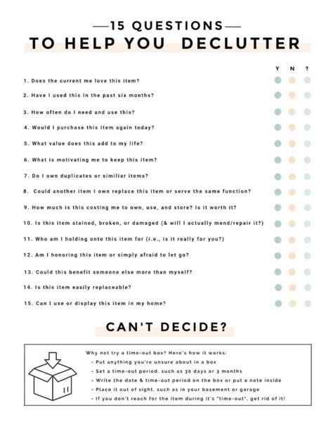 15 Decluttering Questions To Ask Yourself And Make Choices Easier Pdf
