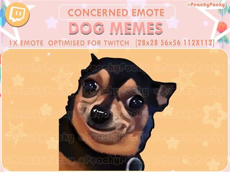 Twitch Emote 1x Dog Twitch Meme Emotes Dog Concerned Etsy Canada