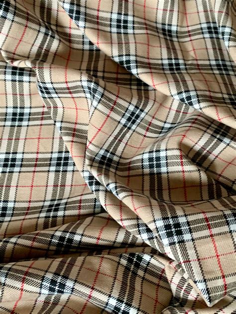 Burberry Beige Poly Viscose Tartan Check Plaid Suiting Fabric Etsy