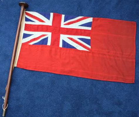 Ww2 Royal Navy Red Ensign Ships Flag And Stern Pole