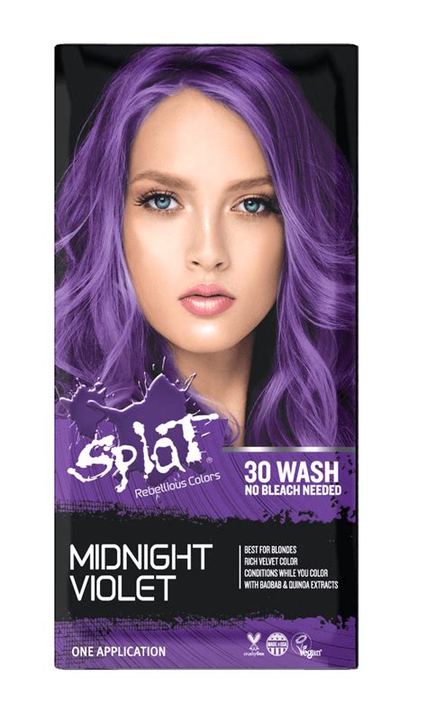 Splat Semi Permanent Purple Hair Color Midnight Violet And Free T