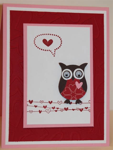 Owl Love Valentine Anniversary Handmade Stampin Up Card Punch Art
