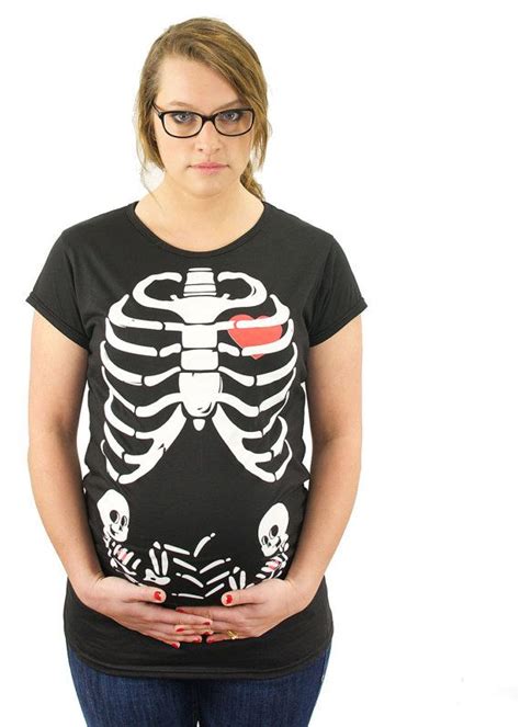 X Ray Rib Cage Xray Ribcage Skeleton Halloween Maternity Top Baby Twin