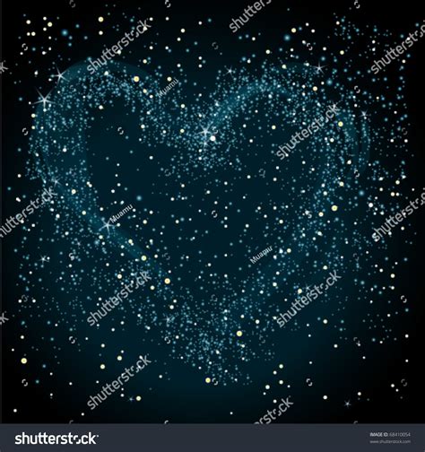 Night Sky With Star Heart Stock Vector 68410054 Shutterstock