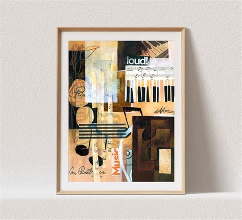 Music Themed Wall Art Music Notes Art Sheet Music Collage Art Piano