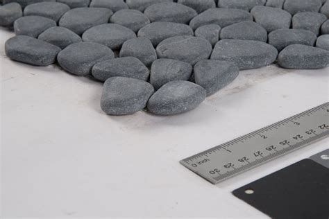 Black Marble Pebbles Tumbled Pattern 10mm Mosaic Tile