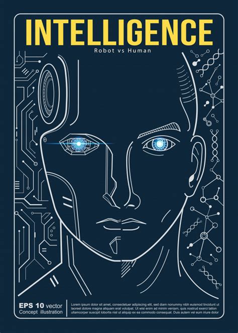 Artificial Intelligence Vs Human Brain Concept Poster