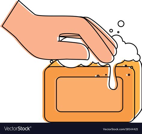 Hand With Bar Soap Royalty Free Vector Image Vectorstock