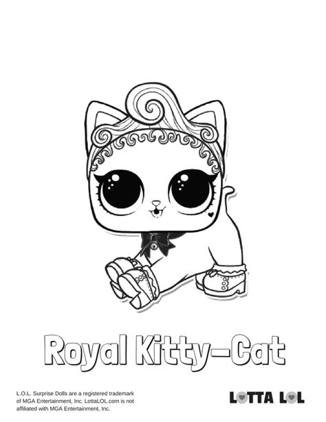 Royal Kitty Cat Coloring Page Lotta Lol Lol Dolls Coloring Pages
