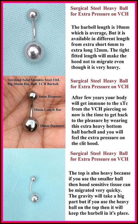 sterilized 14g 10mm big n heavy 10mm ball vch barbell in 2020 barbell heavy genital piercing