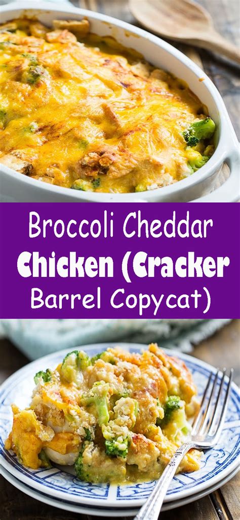 Prepare the cheddar cheese soup according to directions on the can. Broccoli Cheddar Chicken (Cracker Barrel Copycat)