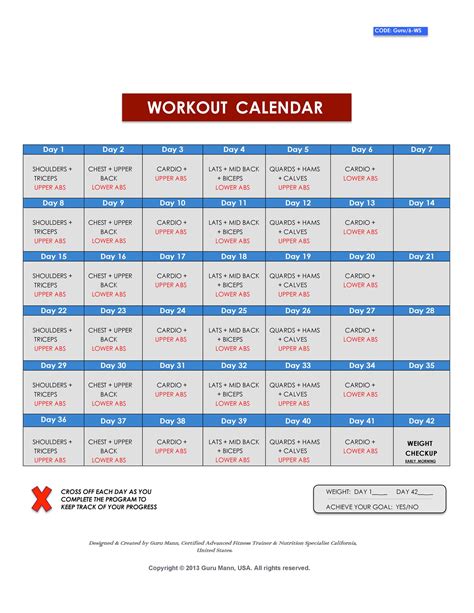 Creating A Workout Schedule Template EOUA Blog