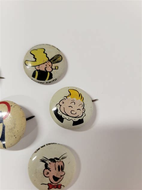 Kelloggs Pep Cereal Pins Cartoon Comic Pinback Buttons 1940s Lot Of 5