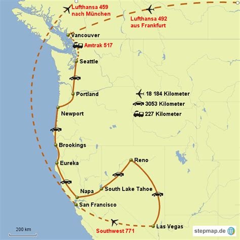 Alaska der flächenmässig grösste etwa 20 der gesamtfläche der. StepMap - Kanada / USA Trip 2014 - Landkarte für Nordamerika