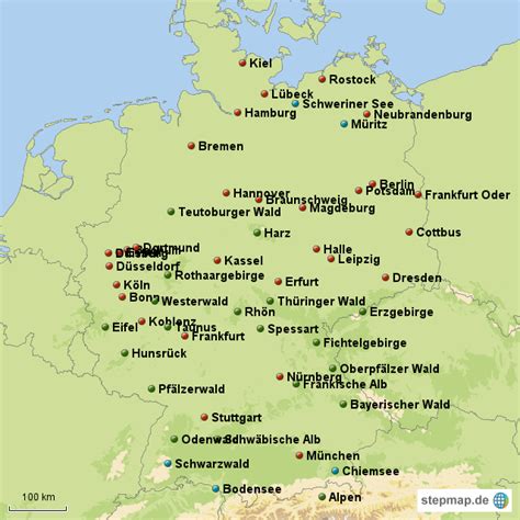 Können sie dort angeben, ob sie themenrouten. Deutschland (Gebirge und Städte) | Landkarte, Stadt und ...