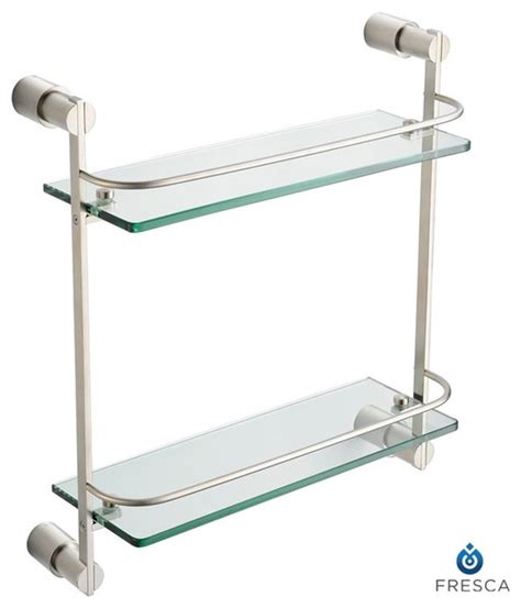 In these page, we also have variety of images available. Fresca Magnifico 2 Tier Glass Shelf - Brushed Nickel ...