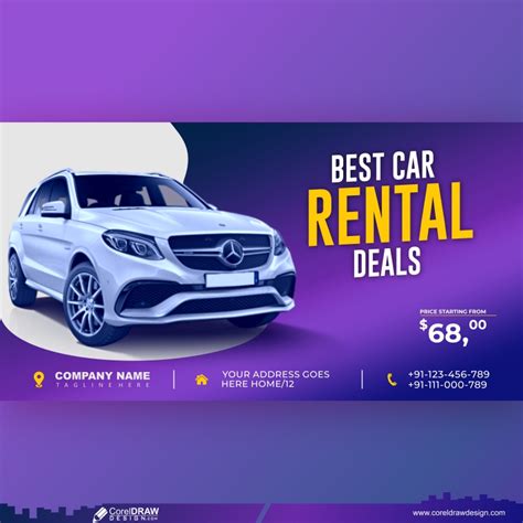 Download Car Rental Promotion Social Media Post Banner Template Premium
