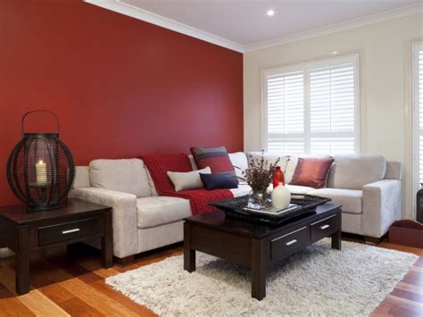 Red Feature Wall Inspirations Paint Red Living Room Walls Living