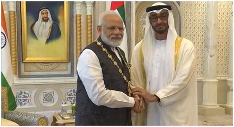 bestowed with the best uae honours pm modi with order of zayed the highest civilian award