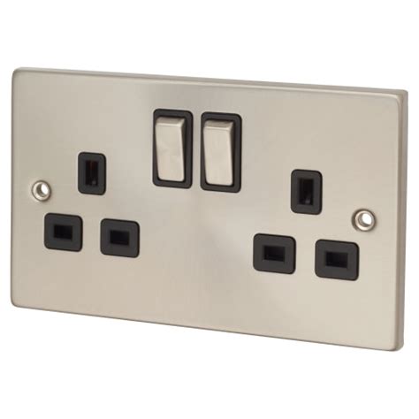 Click Scolmore Deco 13a Ingot 2 Gang Switched Double Pole Socket