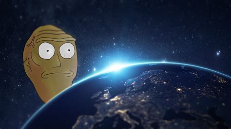 Earth With Brown Character Wallpaper Rick And Morty Cartoon Earth