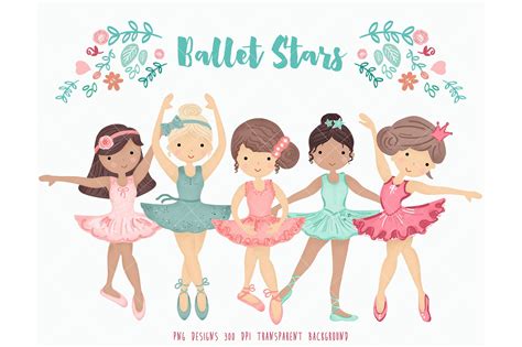Ballerina Ballet Dancers Clipart Illustrations Creative Market