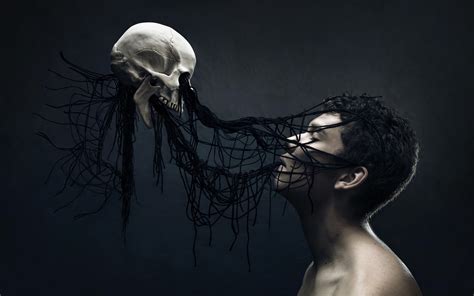 Wallpaper Men Illustration Digital Art Fantasy Art Spooky Skull Death Gothic Darkness