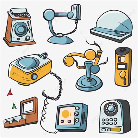 Communications Clipart Doodle Cartoon Icons Of Home Appliances And