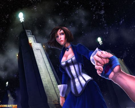 Elizabeth Bioshock Holding Hands Bioshock Infinite Video Games