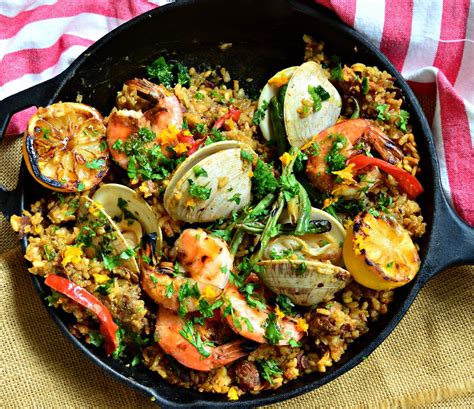 Seafood Paella With Shrimp Clams And Chorizo This Is How I Cook