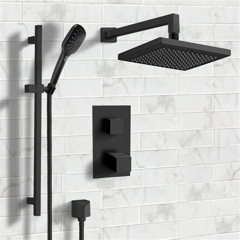 Remer Sfr By Nameek S Galiano Matte Black Thermostatic Shower System
