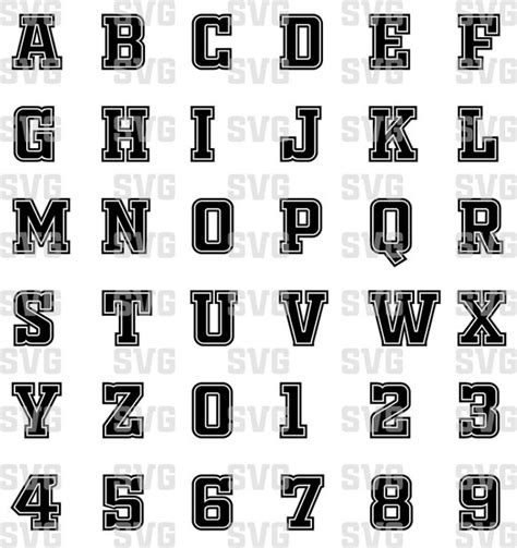 Varsity Font Svg Varsity Letters Sport Font Alphabet Svg Etsy