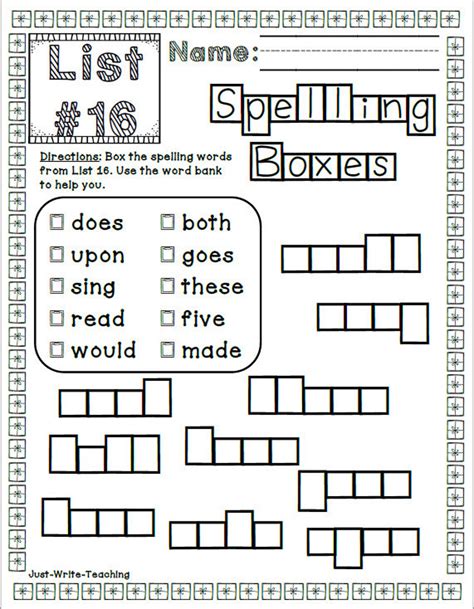 Sight Word Spelling Boxes Activity Pack 32 Activities Etsy