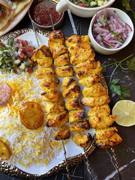 Joojeh Kabob Persian Saffron Chicken Kabobs Yummy O Yummy