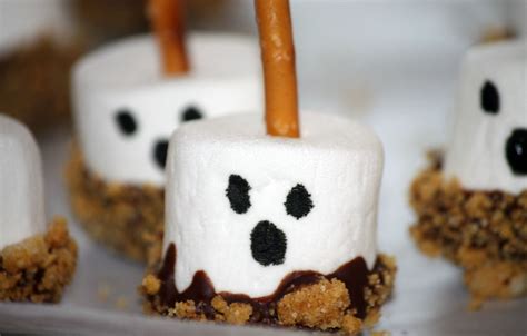 Smore Ghost Marshmallows Halloween Food For Party Holiday Treats