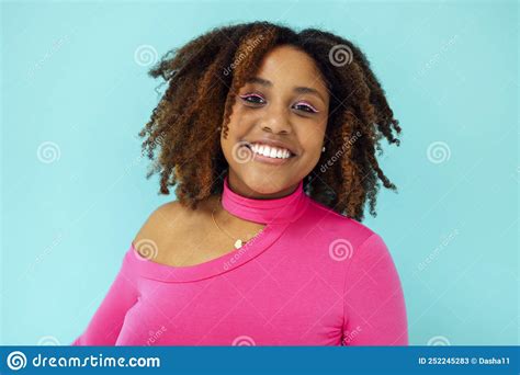 Dreamy Young Beautiful African American Woman With Bright Eyelines