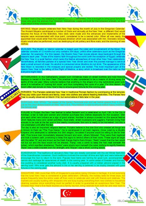 New Year Celebrations Around The W English Esl Worksheets Pdf And Doc