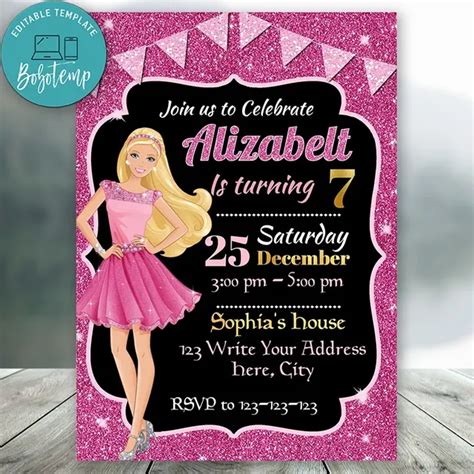 Barbie Party Invitations Template Lupon Gov Ph