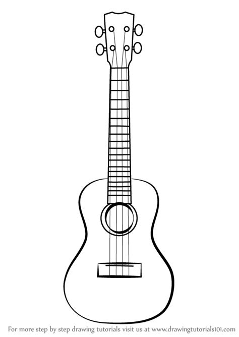 How To Draw A Ukulele Step By Step Learn Drawing By This Tutorial For