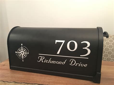 Standard size mailbox approximately 5.5h x 10w (2 decals, one for each side) other. Vinyl house number in metal mailbox | Metal mailbox, House ...