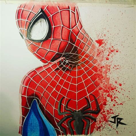 Spiderman Watercolor By Jr Portraits Spiderman Painting Spiderman Art