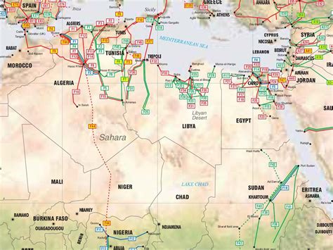 North Africa Pipelines Map Crude Oil Petroleum Pipelines Natural